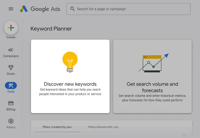Google Keyword Planner keyword research